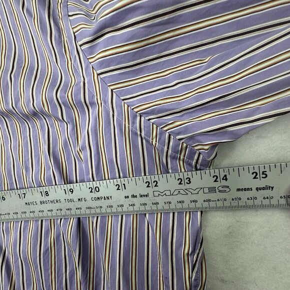 NEW 17‎ 36/37 Classic Fit Ralph Lauren Shirt Mens Long Sleeve Purple Striped - Picture 7 of 12